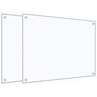 Panele ochronne do kuchni, przezroczyste 2 szt. 80x60 cm, szkło