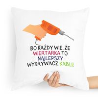 Poduszka Budowlańca Wiertarka To Wykrywacz Kabli Z Nadrukiem Ze Zdjęciem