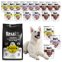 BULT sucha i mokra karma dla psa Mięsny 17,4kg - 18x800g + 3kg