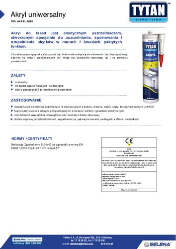 AKRYL EURO-LINE 280ML BIAŁY na Arena.pl