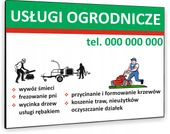 TABLICZKA REKLAMOWA szyld z dibondu nadruk 40x30 cm usługi ogrodnicze