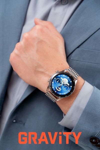 smartwatch gravity srebrny bransoleta + pasek gt10-6 zdjęcie 2