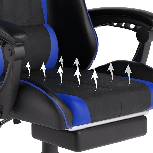 FOTEL GAMINGOWY CYBER CHAIRS X-POWER BLUE - BIUROWY Z MASAŻEM I PODNÓŻKIEM zdjęcie 13