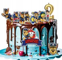 OPŁATEK ZESTAW NA URODZINY POSTACIE PSI PATROL CHASE + IMIĘ