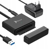 Adapter na dysk USB 3.1 Reagle SATA 3,5" 2,5" HDD SSD do 12TB Zasilacz 24W