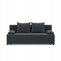 KANAPA FERMO Rozkładana Funkcja Spania WYGODNA KRONOS VELVET CIEMNY SZARY