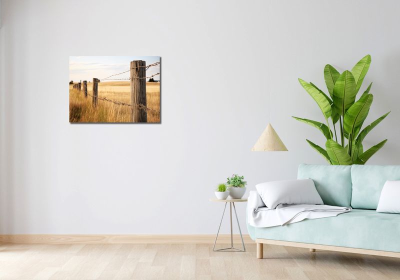 Obraz 70x50cm Płot na Polu zdjęcie 2