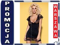 OBSESSIVE Imperia koszulka i stringi czarne SEXI