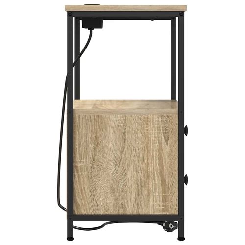 Nocna szafka z stacją ładującą z szufladą 2 pcs dąb sonoma na Arena.pl