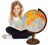 Globus 32 cm PODŚWIETLANY 2w1 320 drewno APLIKACJA Produkt Polski , LED