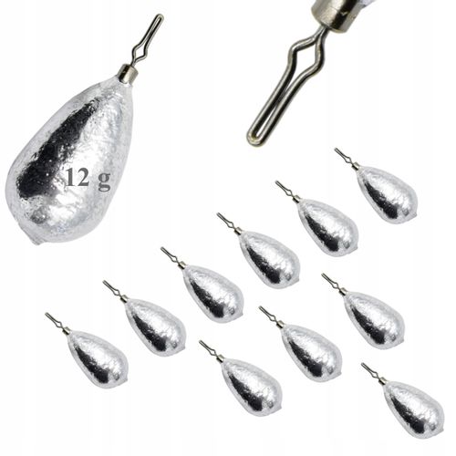 10 x CIĘŻAREK ŁEZKA Z KRĘTLIKIEM 12 g KLIPS Zacisk na Arena.pl