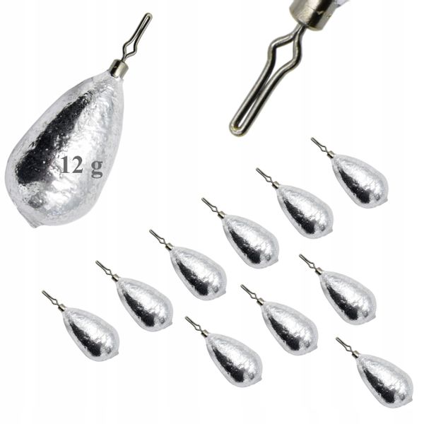 10 x CIĘŻAREK ŁEZKA Z KRĘTLIKIEM 12 g KLIPS Zacisk zdjęcie 1