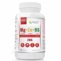 WISH MG+ZN+B6 120T MAGNEZ CYNK WITAMINA B6 ZINC ZMĘCZENIE ZNUŻENIE