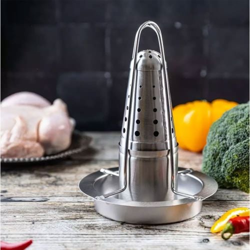 stojak do pieczenia kurczaka z ociekaczem i aromatyzerem kinghoff kh-1880 na Arena.pl