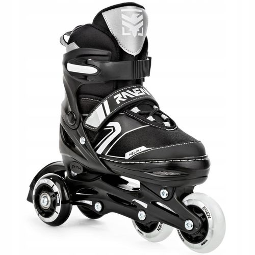 Rolki Łyżwy Wrotki 4w1 Regulowane RAVEN Helixi Black/Grey 34-37 Kółko LED na Arena.pl