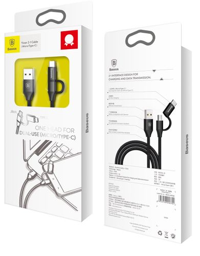 Kabel 2w1 micro USB + Type-C Baseus Yiven 1m na Arena.pl