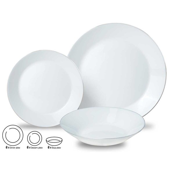 KOMPLET OBIADOWY OPAL DLA 6 OSÓB 18 ELEM. KINGHOFF KH-1877 zdjęcie 1