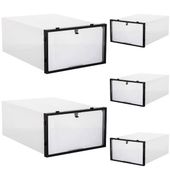 Organizer na buty 34x23x13,5 cm zestaw 5 szt. pojemnik z otwieraną klapą