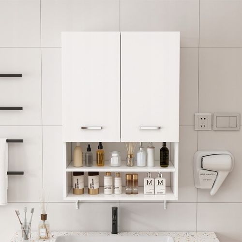 SZAFKA ŁAZIENKOWA WISZĄCA ŚCIENNA NAD PRALKĘ POJEMNE PÓŁKI REGAŁ LOFT 64 CM na Arena.pl