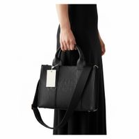 Torebka damska czarna shopper elegancka torebka na ramię z paskiem