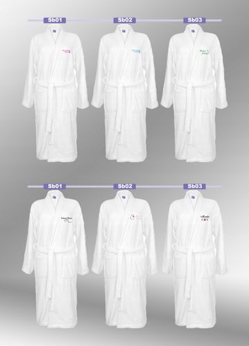 SZLAFROK BIAŁY Z HAFTEM rozmiar L unisex DUŻO WZORÓW personalizacja na Arena.pl