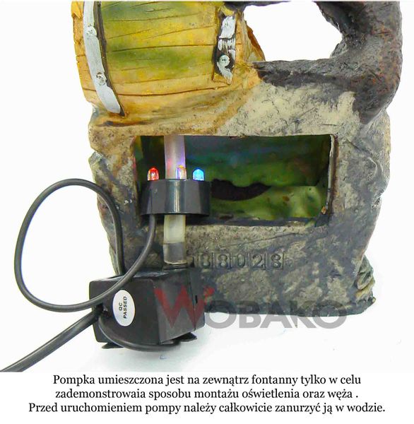 Pompka do Fontann z Regulacją Przepływu i Oświetleniem LED - 180 l/h, 50 cm zdjęcie 3