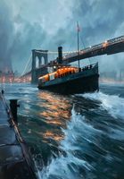 Plakat 68x98cm Stary Parowiec