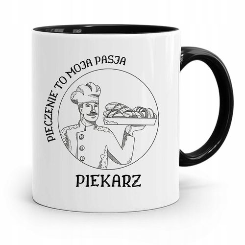 Kubek Czarny Dla Piekarza Pieczenie To Moja Pasja Z Nadrukiem Ze Zdjęciem na Arena.pl
