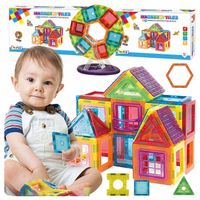 DUŻE Klocki Magnetyczne 3D Konstrukcyjne Magnetic Zestaw 140 el. Edukacja