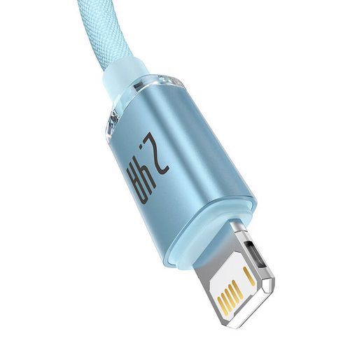 Kabel USB do iP Baseus Crystal Shine, 2.4A, 1.2m (niebieski) na Arena.pl