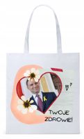 Prezydent Andrzej Duda Torba Eco Biała Shopper Z Nadrukiem Ze Zdjęciem