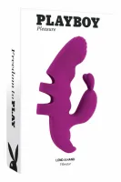 playboy lend a hand - wibrator dwusilnikowy z uchwytem na palec, silikon