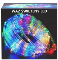 WĄŻ ŚWIETLNY LAMPKI CHOINKOWE ZEWNĘTRZNY GIRLANDA 50m MULTIKOLOR