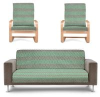 Narzuta Na Wersalkę I Fotele Zielono Biała 22565