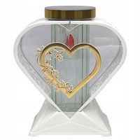 Znicz Solarny Biały Serce 27,5 Cm Lampion LED Wysoka Jakość Na Grób