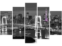 100CM 150CM OBRAZ 5 ELEM NOCNY WIDOK ŚCIENNY