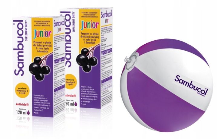 Sambucol Junior 6+ czarny bez, syrop na odporność 120 ml x2 + GRATIS zdjęcie 1