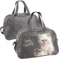 TORBA sportowa Kot Kotek szary | Na basen trening szkoły podróżna