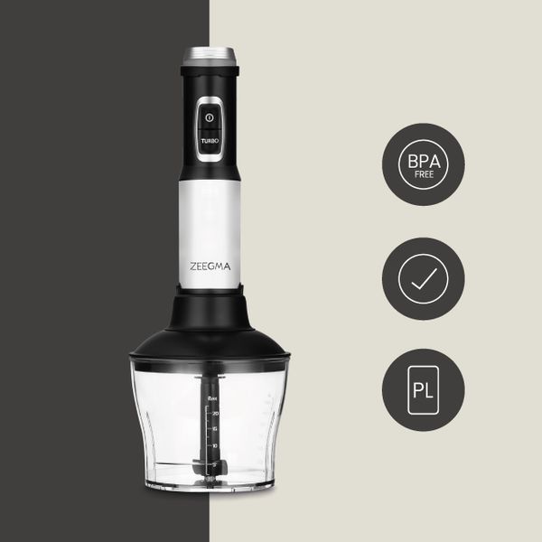 Mocny Blender Ręczny Wielofunkcyjny 5W1 Tytanowe Ostrze Zeegma Handy Chef zdjęcie 13