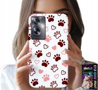 ETUI DO OPPO A79 5G - PSIE ŁAPKI NA BIAŁYM TLE, PIES, KOT, MIŚ