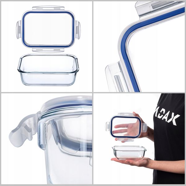 KADAX Szklany Pojemnik Na Żywność 370ml Z Pokrywką Śniadaniówka zdjęcie 9