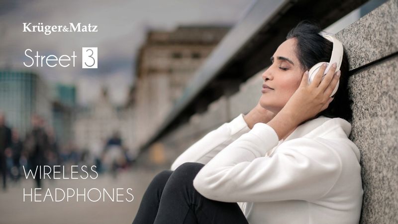 Białe słuchawki BEZPRZEWODOWE Bluetooth mikrofon zdjęcie 2