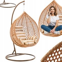 FOTEL WISZĄCY DO DOMU HUŚTAWKA PODUSZKI KOKON JAJO KOSZ BUJANY OGRODOWY