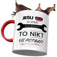 Kubek Czerwony Dla Syna Na Dzień Dziecka Prezent Z Nadrukiem Ze Zdjęciem