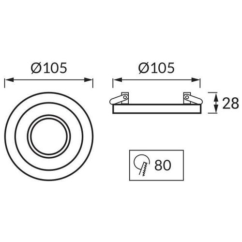 Podtynkowa LAMPA sufitowa BORYS C 03223 Ideus wpuszczana OPRAWA do zabudowy WPUST oczko srebrne czarne na Arena.pl