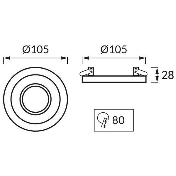 Podtynkowa LAMPA sufitowa BORYS C 03223 Ideus wpuszczana OPRAWA do zabudowy WPUST oczko srebrne czarne zdjęcie 3