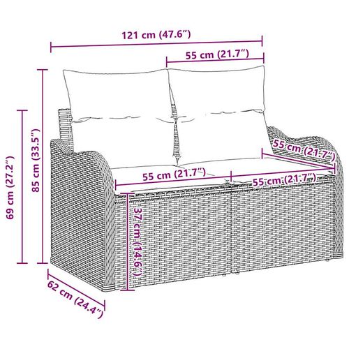 Zestaw Sof na Ogród 6 pcs Brązowy i kremowy 231 x 117 x 85 cm na Arena.pl