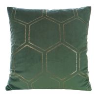Poszewka welwetowa ze złotym nadrukiem HONEY 45x45 ciemnozielona