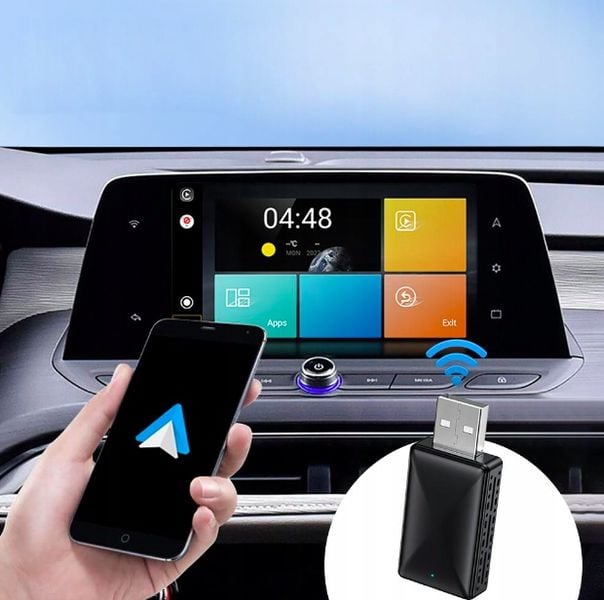 Bezprzewodowy Adapter Mini USB CarPlay do iPhone iOS ANDROID AUTO zdjęcie 1