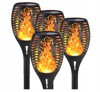 Lampa solarna wbijana Eddcom czarny 52 cm 4 szt.